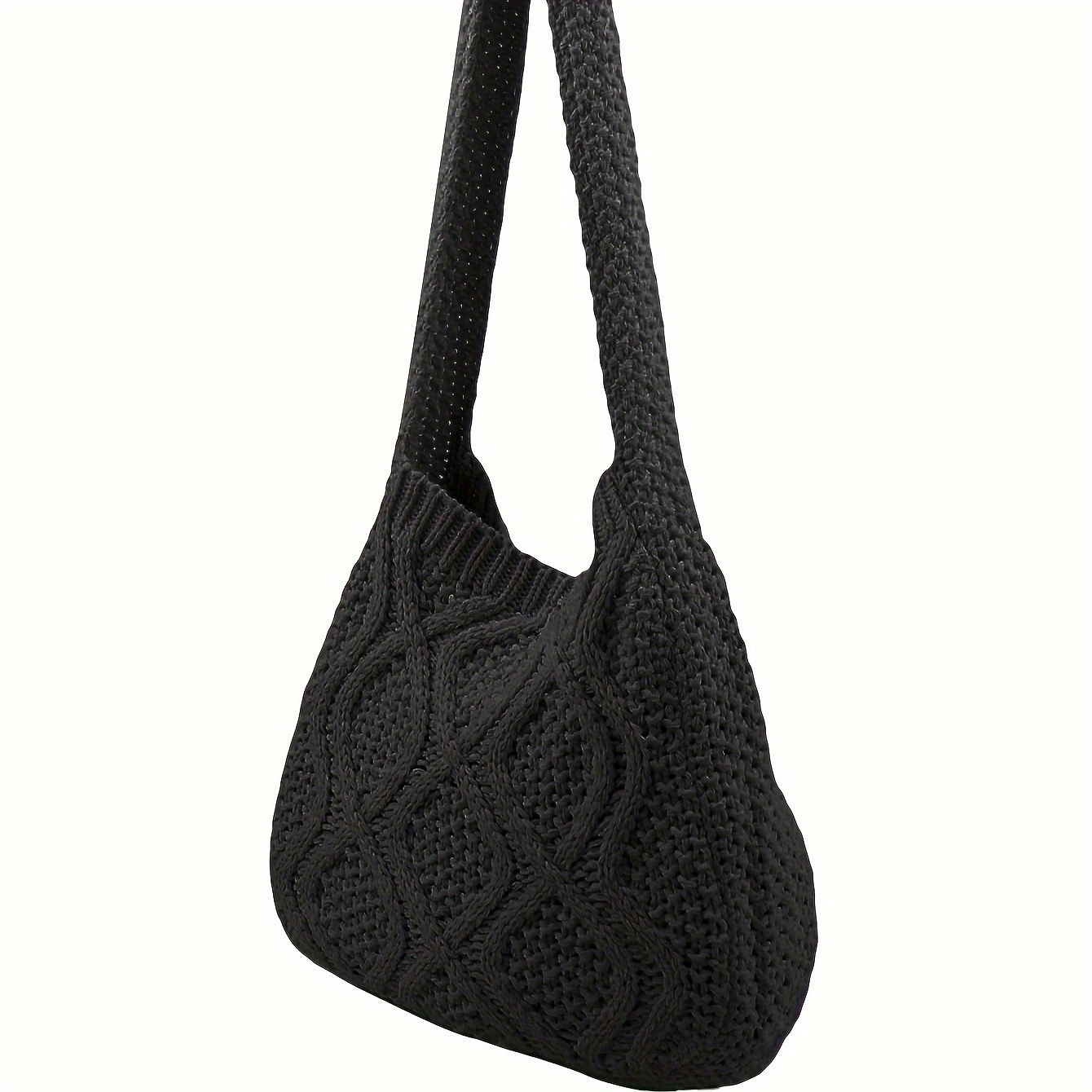 TEMU Women's Crochet Shoulder Handbags Hobo Knitted Tote Bag Shopping Bags, Shoulder Handbags Crochet Bags Shoulder Shopping Bag Tote Bag