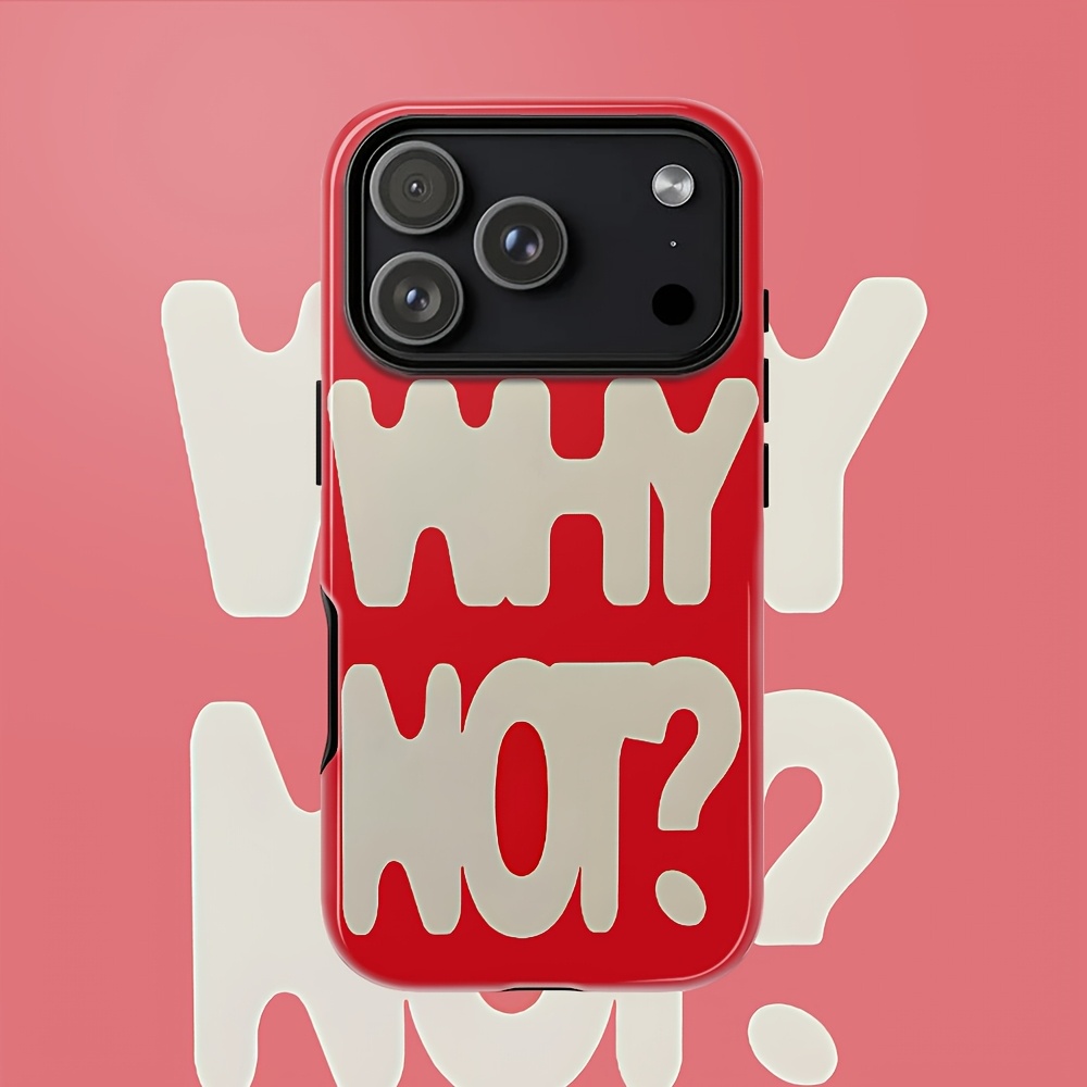 Image of Phone Case - Font Pattern Phone Case Suitable For Iphone 17/16/16e/15/14/13/12/11 Pro Max/air, With Shockproof And Drop-resistant Double-layer Back Cover