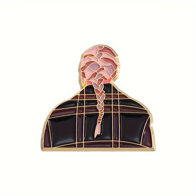 TEMU 1pc The Back Of The Female Figure Is With A Metal Badgebackpack Hat And Decorative Badgeenamel Lapel And Pinit's A Gift For Jewelry