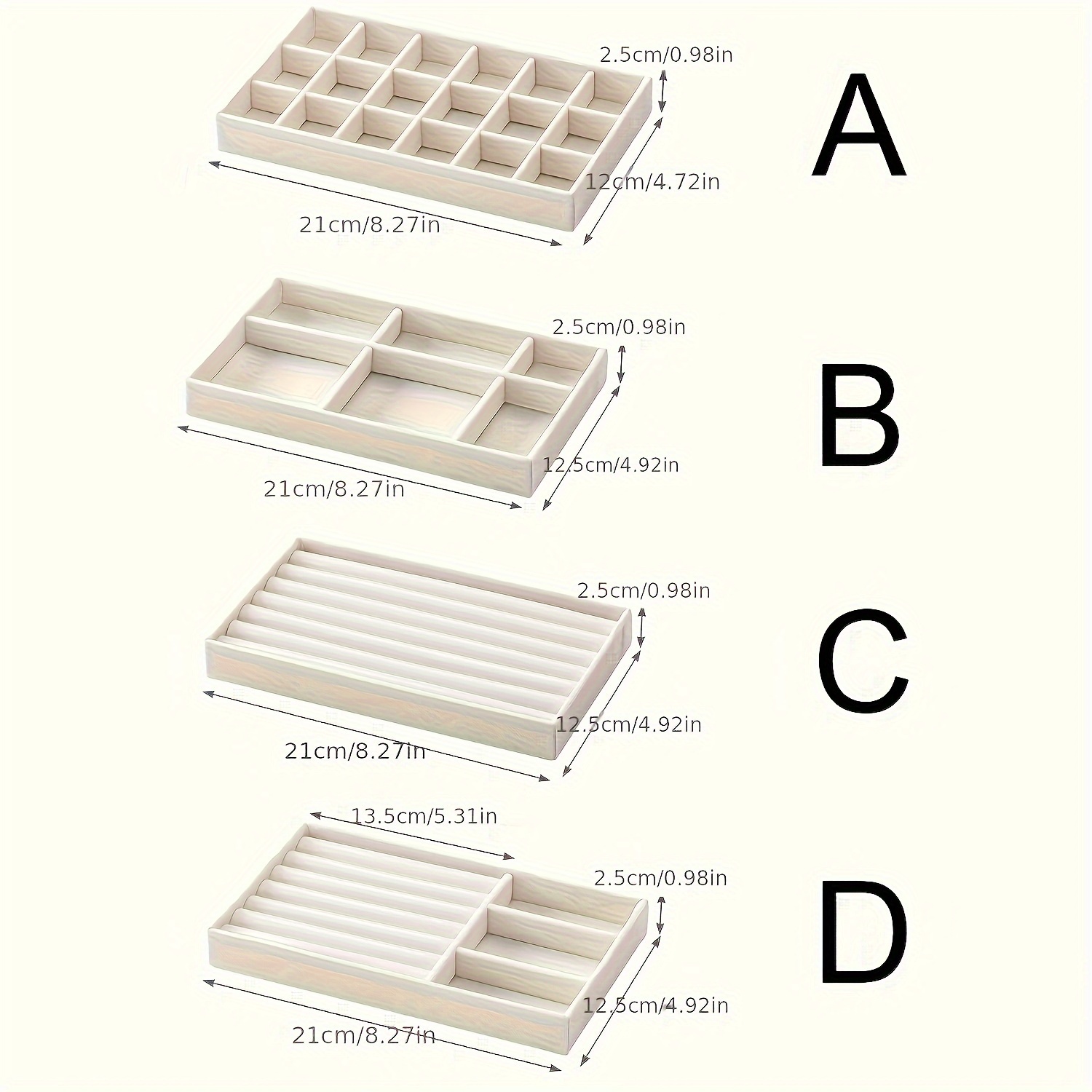 TEMU 4pcs Jewelry Storage - , Dividers For , , Necklaces, And Accessories