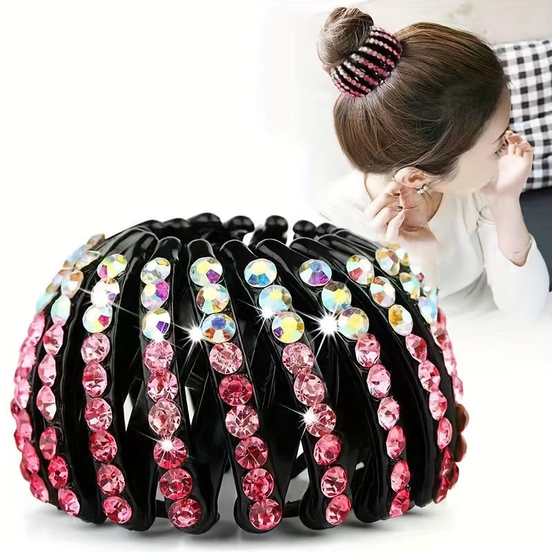 single elegant birds nest hairpin sparkling   gemstone circular hair clip for women secure ponytail holder for weddings parties valentines   accessories formal hairstyle   accessory   accessory decorative hairpiece   Product details 0