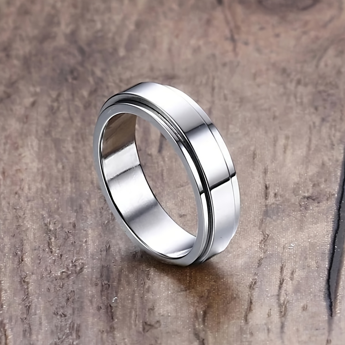 1pc personalized custom engraved 304 stainless steel ring rotating name date message ring for men women minimalist unisex jewelry gift for anniversary birthday graduation valentines day fathers mothers day durable everyday party wear anniversary present sleek design elegant craftsmanship fashion lovers birthday present modern accessory highquality metal fashionconscious buyers Product details 5