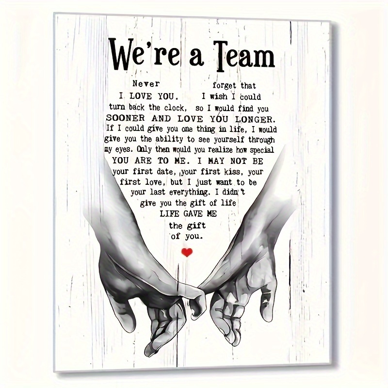 

A Team" Inspirational Wall Art - 8x10" & Marriage Print, Perfect Anniversary Or Newlywed Gift For Husband, Wife, Couples, Table Decor, Wedding Gifts