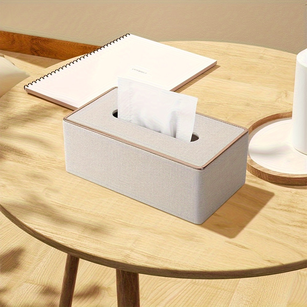 luxury   leather tissue box household daily use desktop tissue storage box paper towel storage box suitable for bedroom living room and car kitchen home decoration bathroom accessories Product details 2