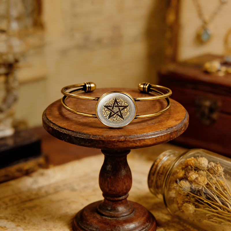 Antique Cyan Double-Layer Adjustable Opening Bracelet