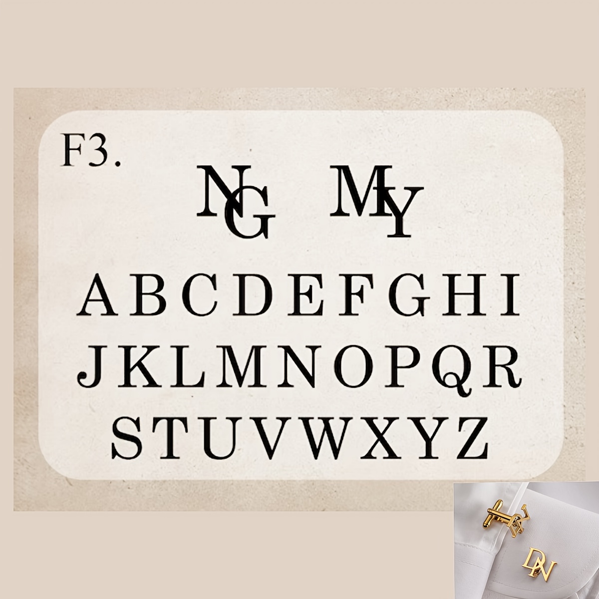 TEMU Customize A Pair Of Stylish And Elegant Men's Cufflinks, Personalized Minimalist Casual Letter Gentleman Cufflinks, Stainless Steel Multi-style