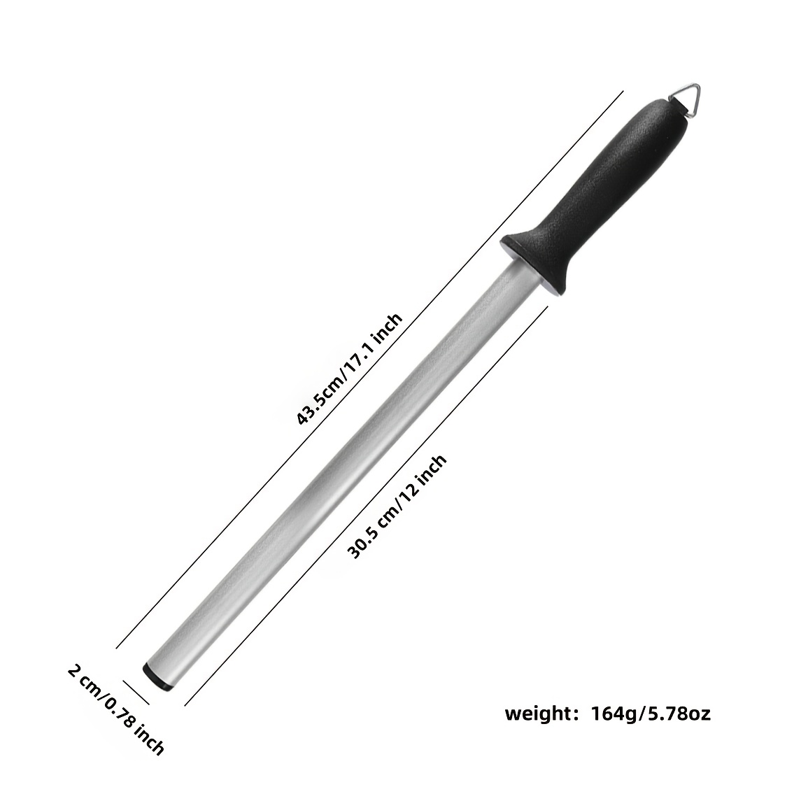 Diamond Sharpening Steel 12" (31cm) - Diamond Rod, For Kitchen Sharpening, Rod For , Ideal For Kitchen, Cooking, Butcher' And Japanese, Home Gourmet Blade Sharpening Stick