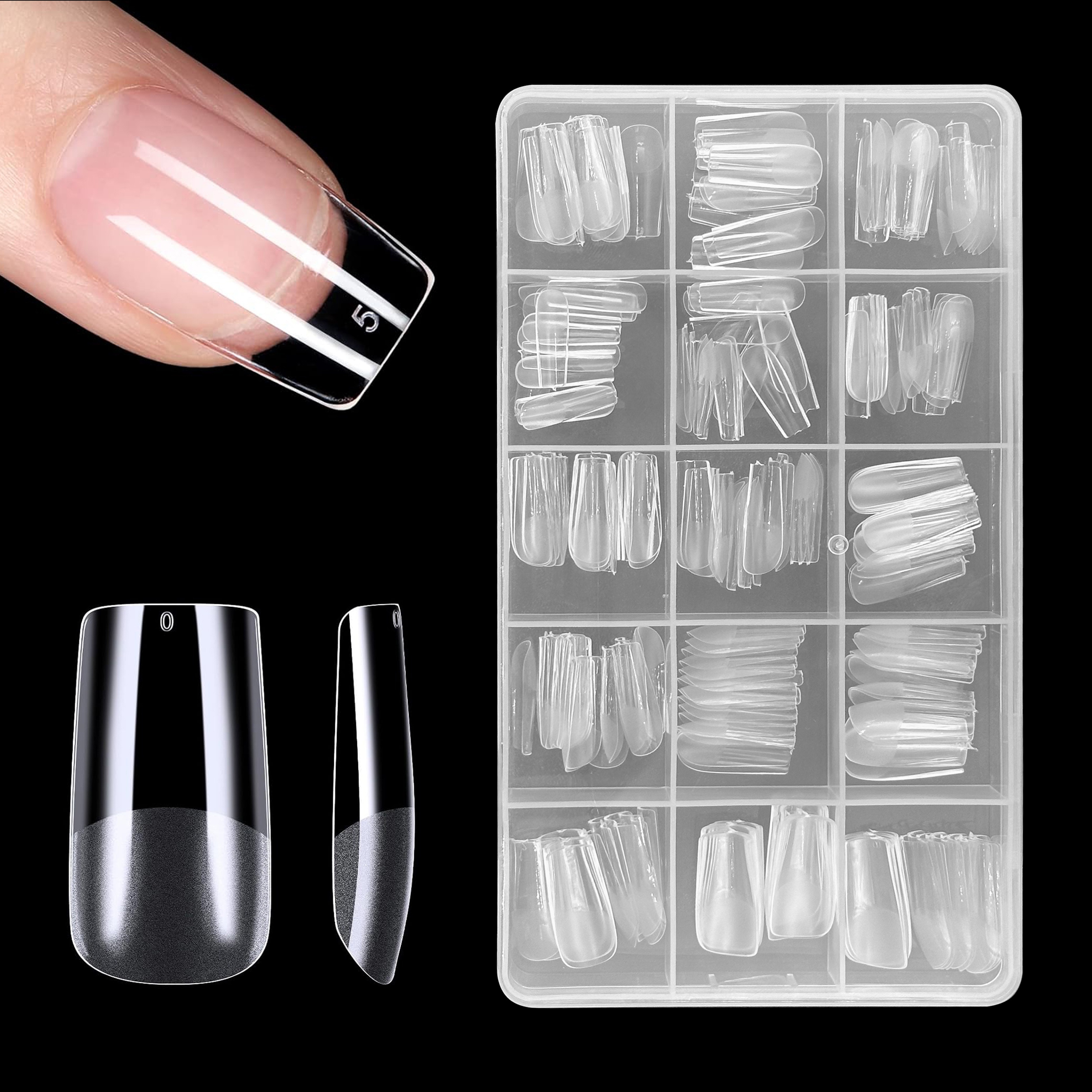 

240pcs Clear Set - , Full Coverage In 15 For Diy &