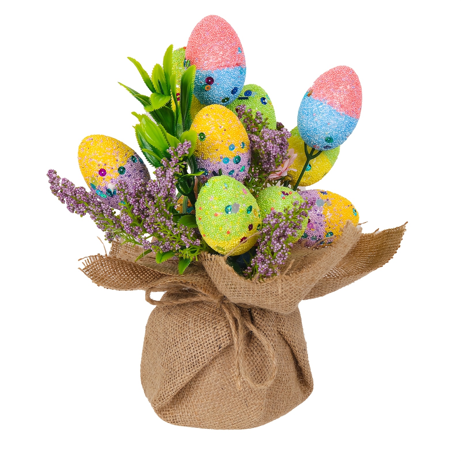 Easter Artificial Egg Floral, Artificial Easter Flower Table Decorations, Fake Spring Flower For Easter Home Table Centerpiece Windowsill Decor