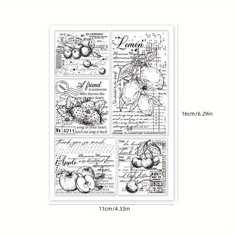 1pc Vintage Fruit Background Transparent Stamp Scrapbooking Painting Supplies Card Making