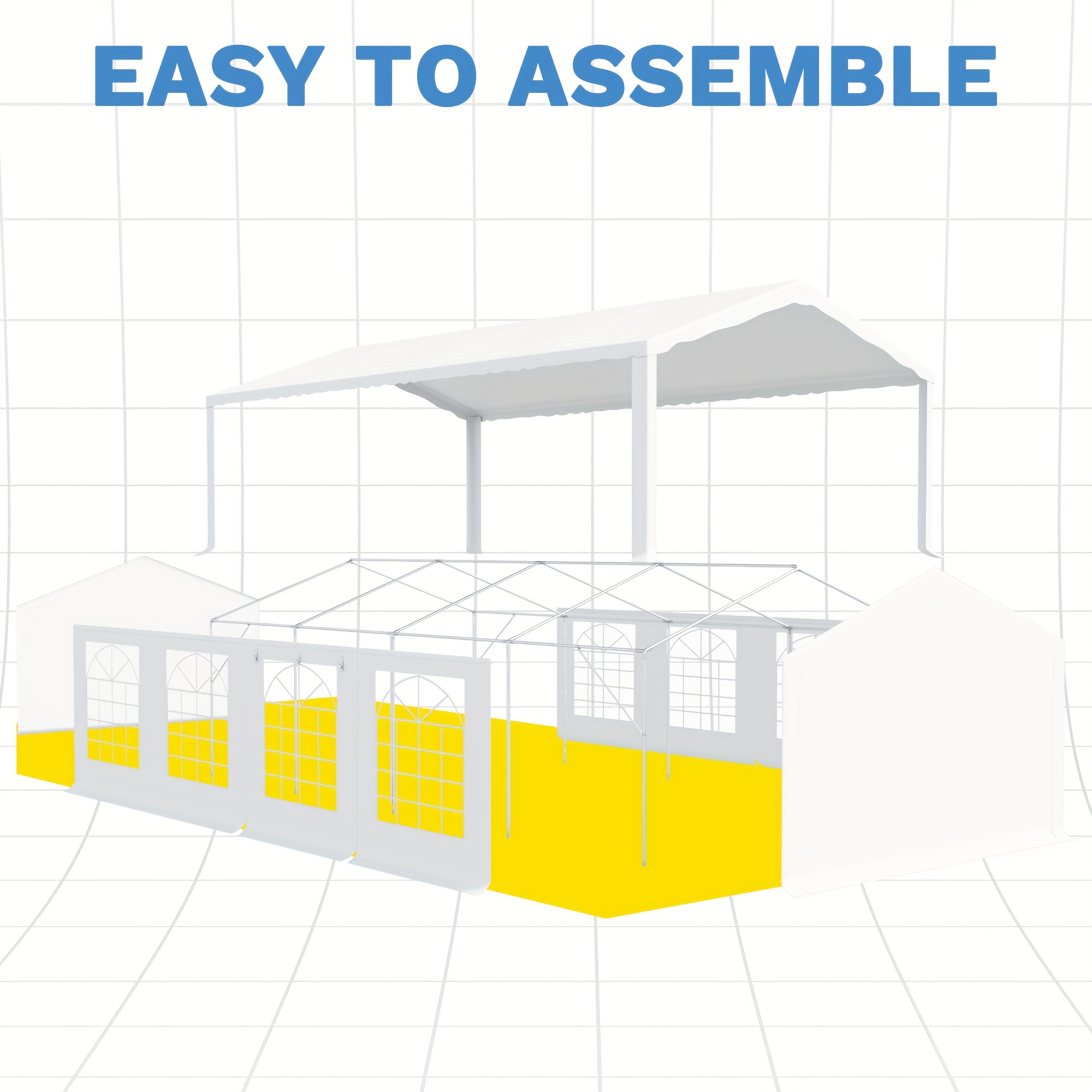 20x40ft 13x26ft white plastic party canopy with pergola durable outdoor indoor event shelter for weddings birthdays garden parties portable easy setup no electricity needed outdoor event shelter sturdy construction Product details 4