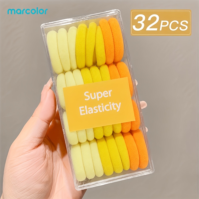 32pcs Soft Gradient Hair Tie Set with Clear Storage Case