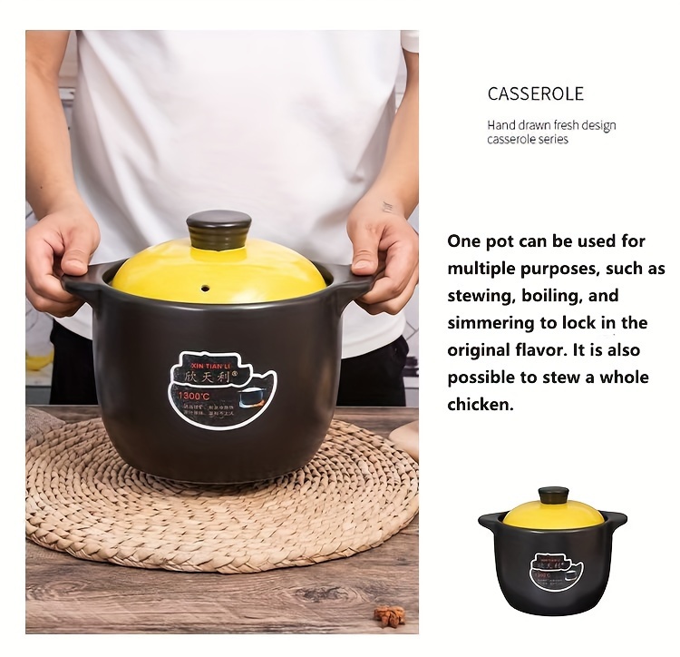 xin   ceramic casserole set   heat distribution high temperature resistant   gas stovetop steaming dishwasher safe details 8