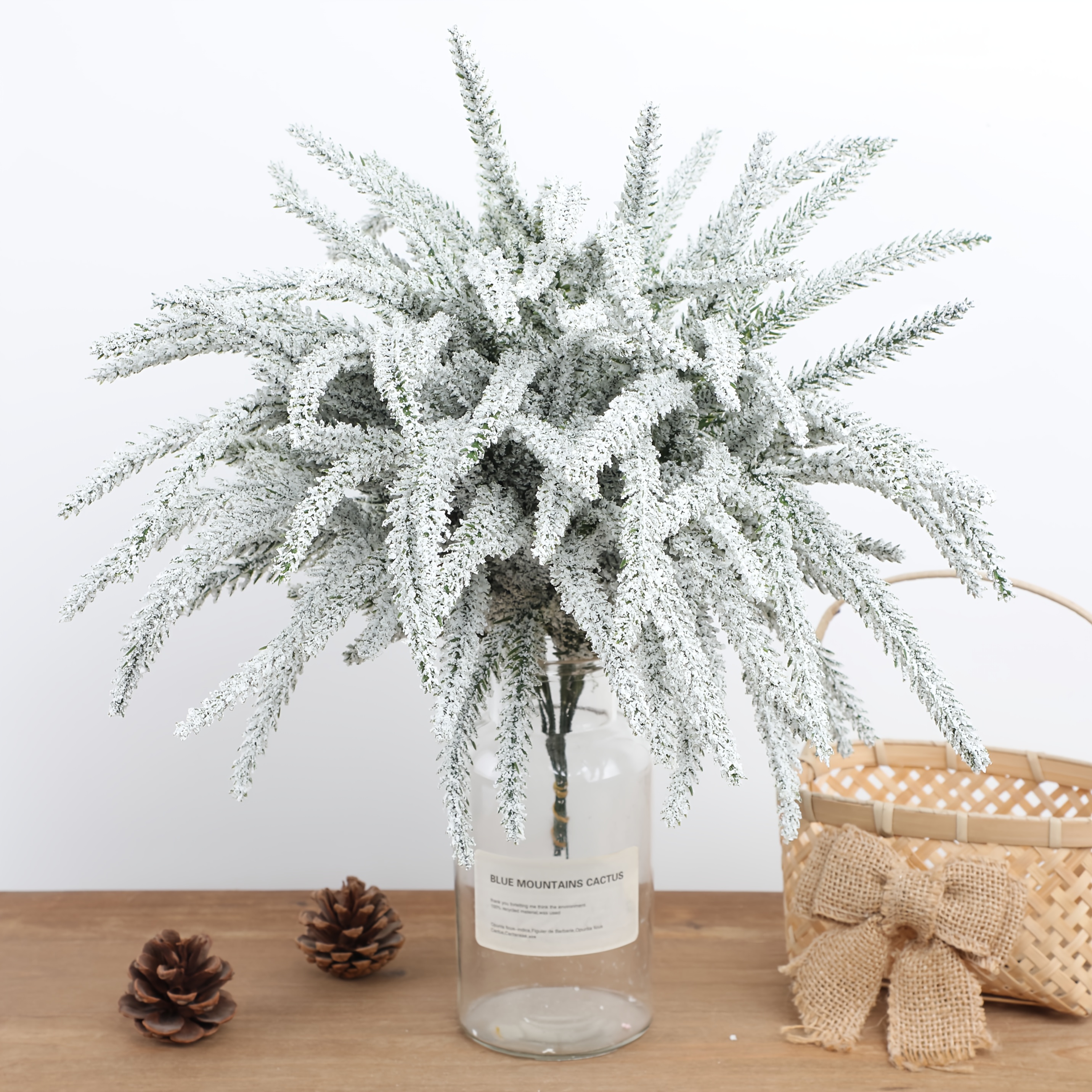 24pcs Simulation Greenery With Real Touch, Norfolk Pine Branches, Artificial Christmas Greenery, Faux Cedar Branches, Crafts, Flower Garlands, Christmas Indoor And Outdoor Home Decor