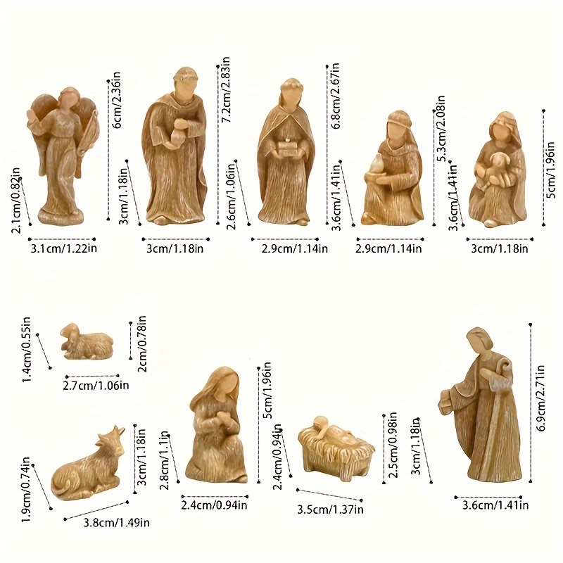 Image of 10pcs Christmas Horse Trough Set, Scene Decoration, Miniature Landscape Decoration, Easter Gift Resin Crafts, Indoor Home Decoration, Outdoor Courtyard Lawn Porch Decoration