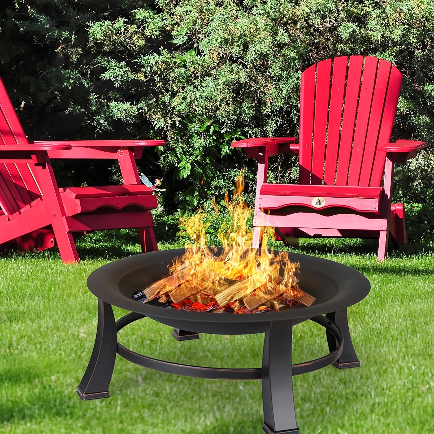 stor och eldstadsskål med gnistskydd grillgaller 76 - Temu Sweden