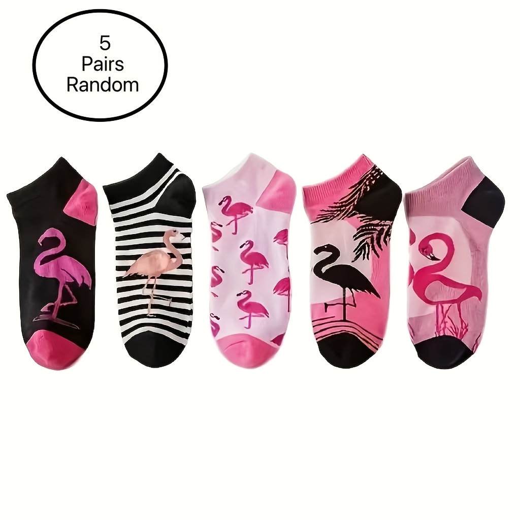E-shop 5 Paar zufällige Cartoon-Tier-Socken in verschiedenen Farben für Paare, bequeme und vielseitige kurze Socken