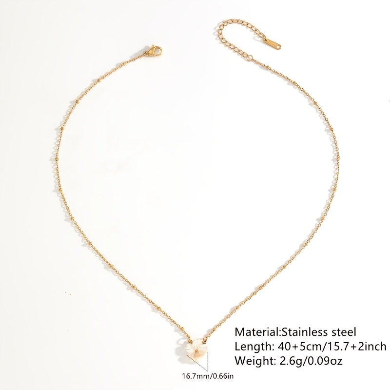 Dainty White Flower Pendant Necklace & Bracelet Set