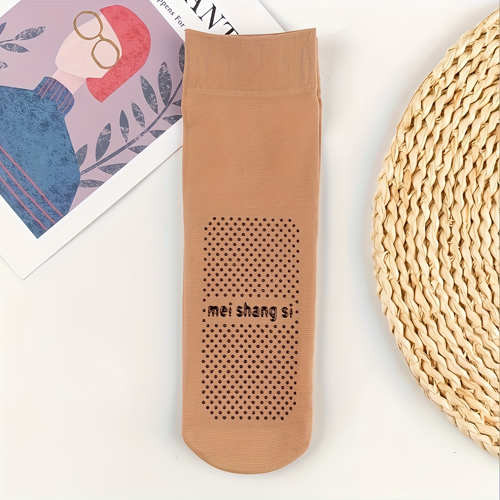 TEMU 5 di Calze Cortissime da Donna per ed Estate in e Beige, Spesse, Resistenti, e Traspiranti, con Suole in Gomma Adatte per Casa e Attivit�