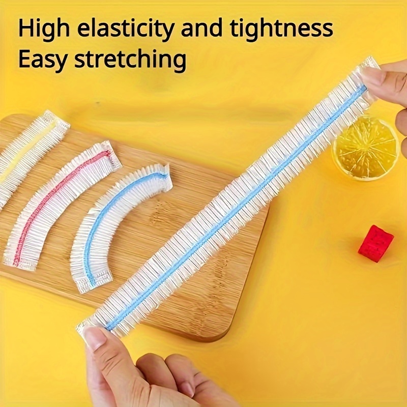 Pack of Multiple Disposable Stretchable Plastic Shower Caps, Multicolor, Elastic Bath Caps, PVC 100% Composition, for Travel and Home Use