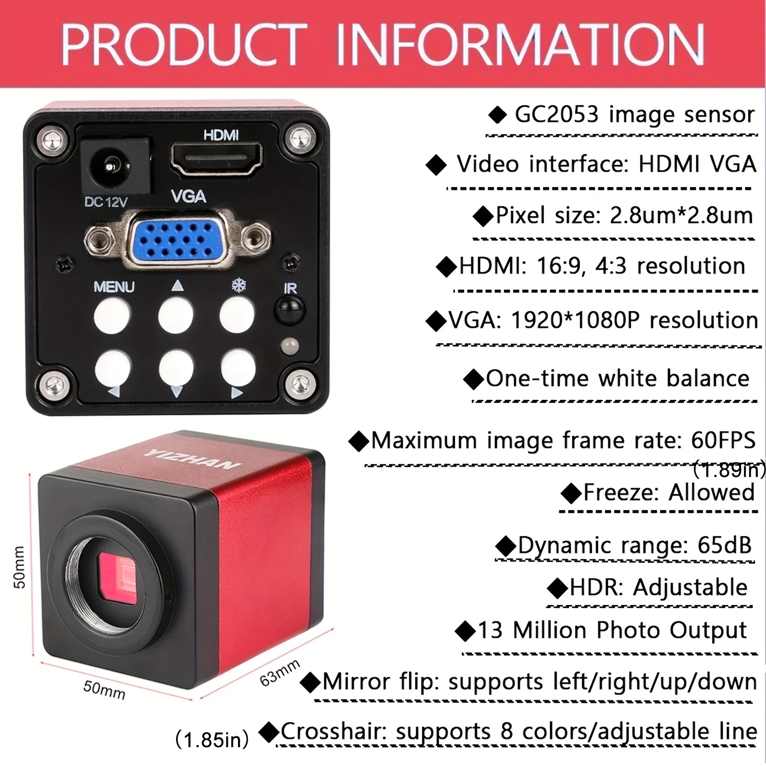 1080p 4  microscope full   microscope c mount digital camera for pcb inspection   phone repair stand compatible with personal computers power supply 100v 240v Product details 5