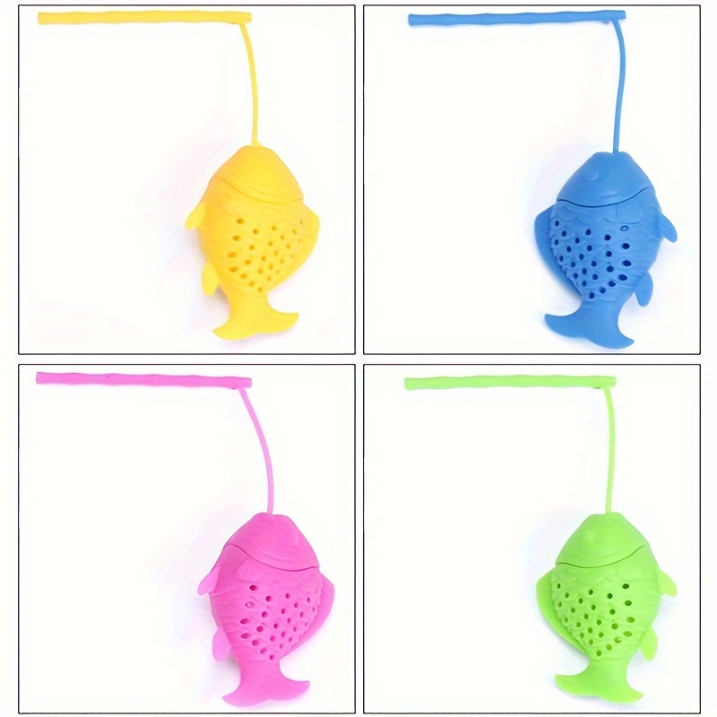 cute little fish tea strainer silicone tea infuser food grade silicone home tea brewing tool for hygiene and   details 2