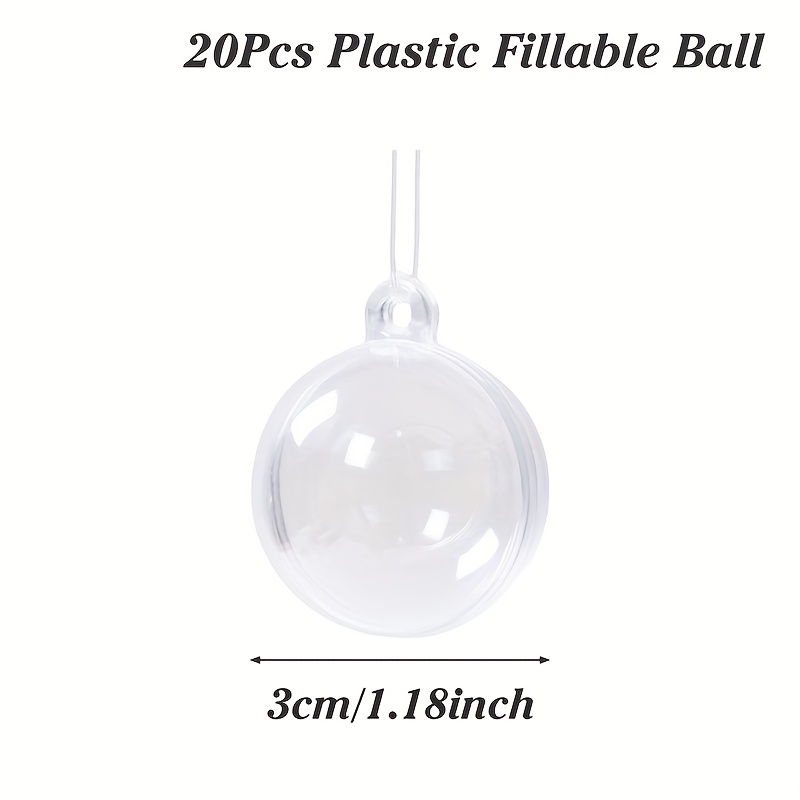 TEMU 20pcs, Christmas Transparent Fillable Balls, Diameter 3/6cm, Christmas Tree Hanging Ornaments, Merry Christmas Party Decorations, Noel Navidad,