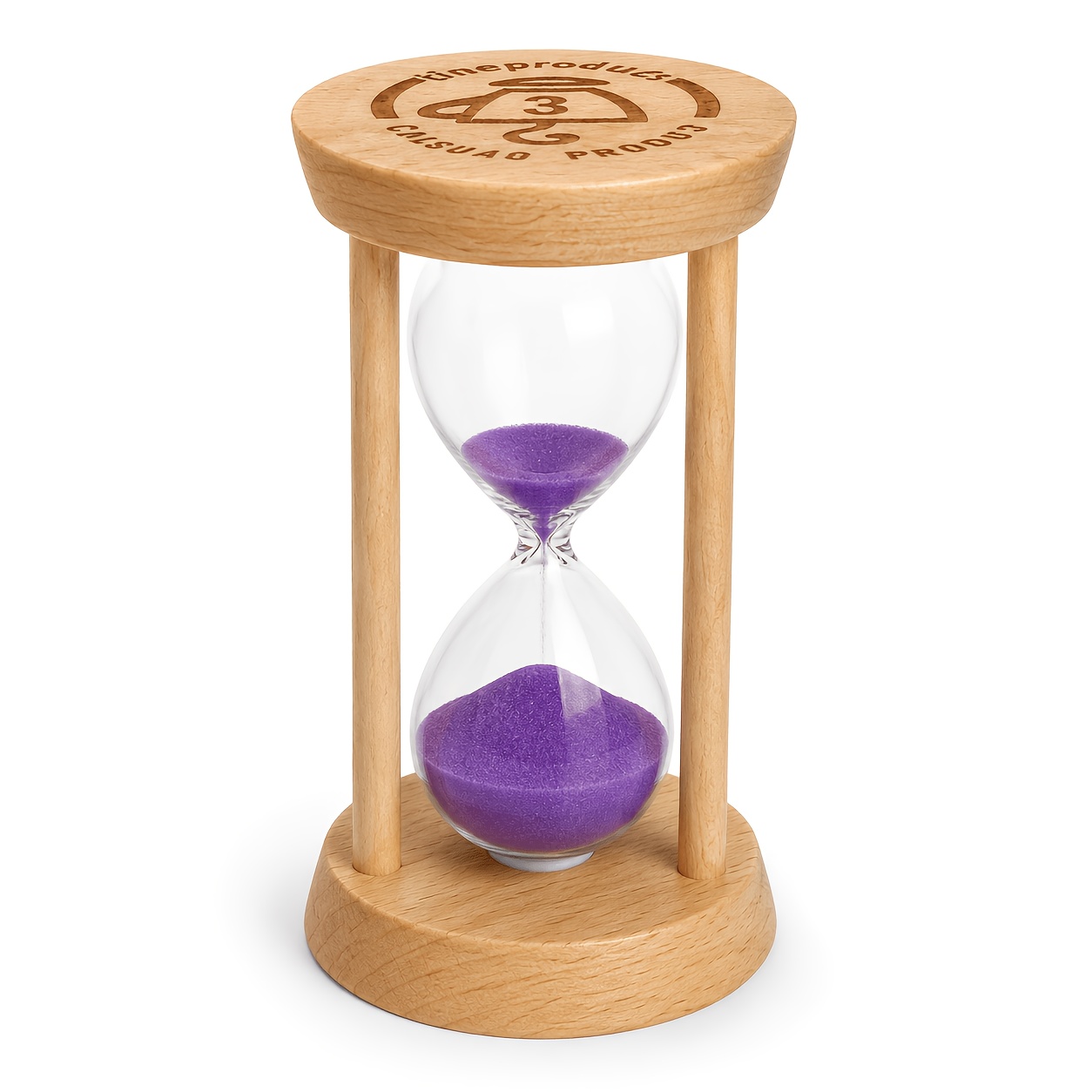Image of Wooden Sand Timer 5-minute 3-minute Timer Stunning Glass Mini Sand For Productivity, Meditation & Decor, 5 Min Small Timer For Toothbrush, Kitchen, Office, Yoga, Game