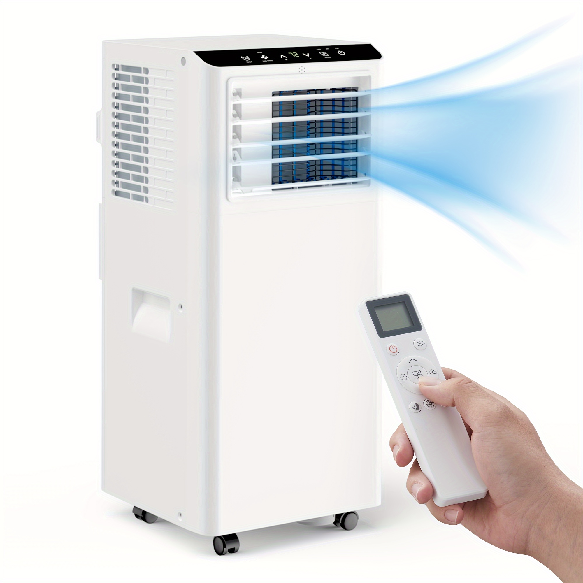 

8000 Btu With Lcd Display Remote Control, Cooling Up To 350 Sq. Ft.3 In 1 Ac Cooling/ Dehumidifying/ Fan/ Timer And Window Kit For Bedroom, Office