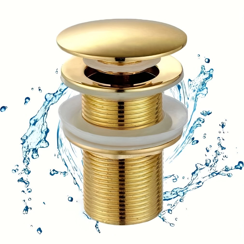 Stainless Steel Pop-Up Sink Drain Stopper with Painted Finish, Suitable for Bathroom and Kitchen Drains, Manual Operation, Matte Black, Golden Pull, Electroplated Silver, Available in Three Colors