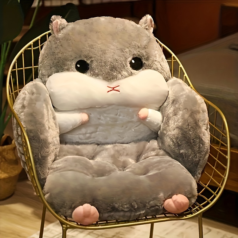 TEMU Cute Hamster-shaped Lazy Sofa Chair Cushion, Soft Polyurethane Chair Pad With Integrated Thick Reading Board, Lightweight, Machine Washable, Comfortable Skin-friendly, 17.7