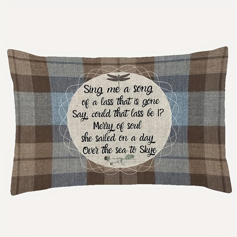 

Tartan Kilt Design Throw Pillow Cover - 12x20in, Polyester, Zip Closure, Machine Washable - Halloween & Christmas Decor, Living Room & Bedroom