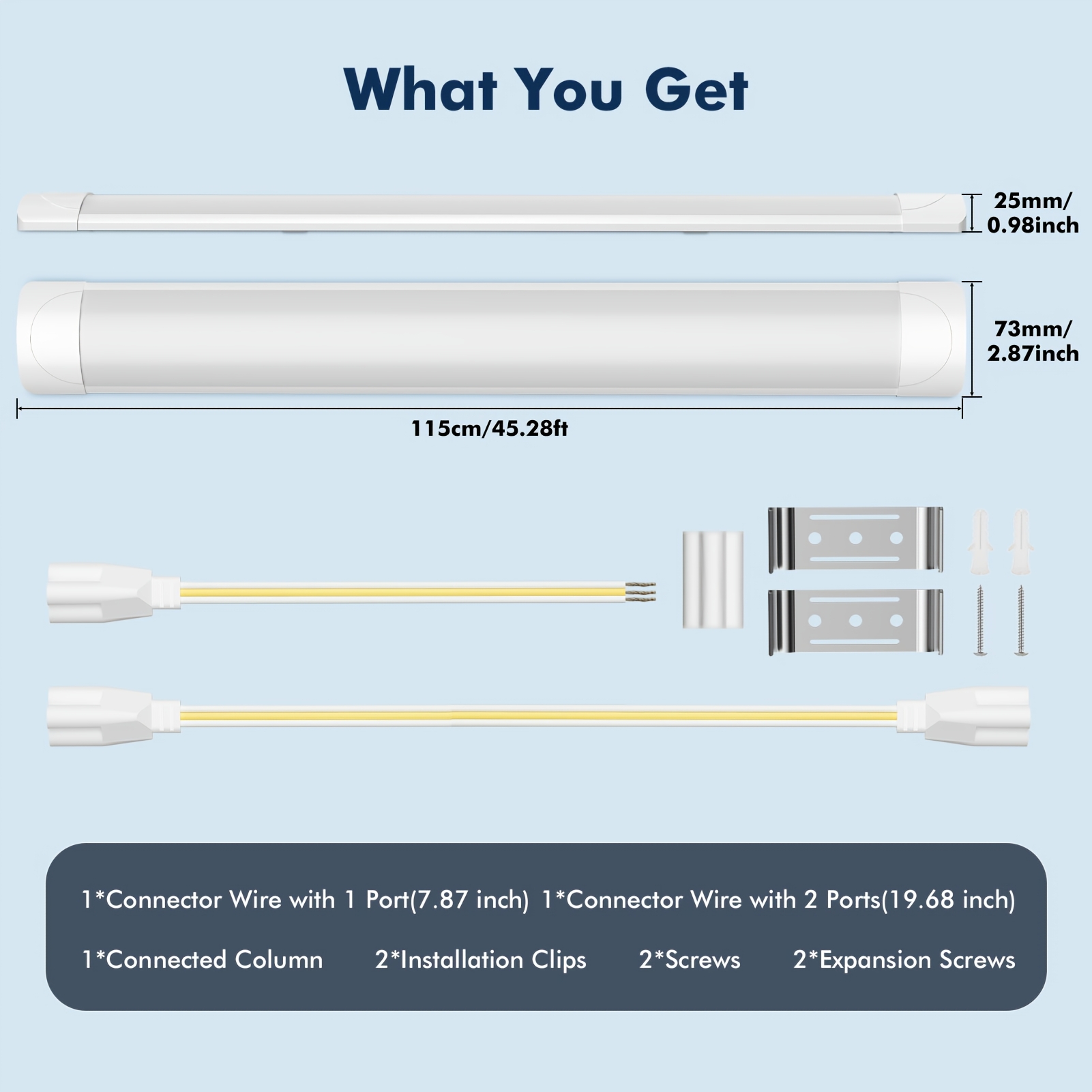 3pcs 40w Led Strip Lights, Batten Tube Light Cool White Ceiling Garage Office Home, Indoor Lighting, Office Lighting, Sturdy Fixture, Semiflush Mount, Interior Designers, Contractors