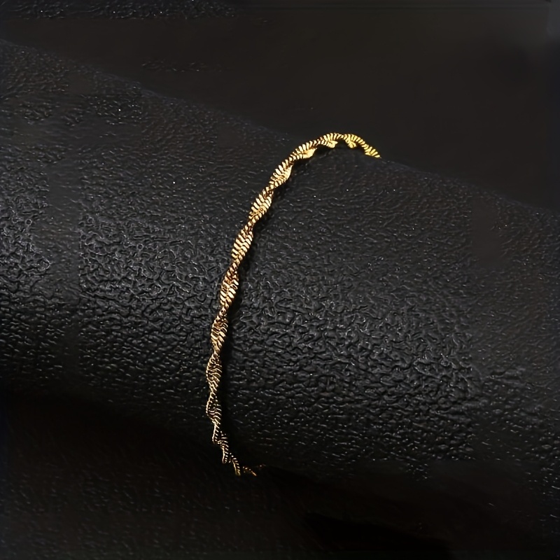 E-shop Damenarmband aus Edelstahl mit 18-karätiger Goldbeschichtung, leichte Luxusqualität, exklusives Design, vielseitige Wasserwellenkette,
