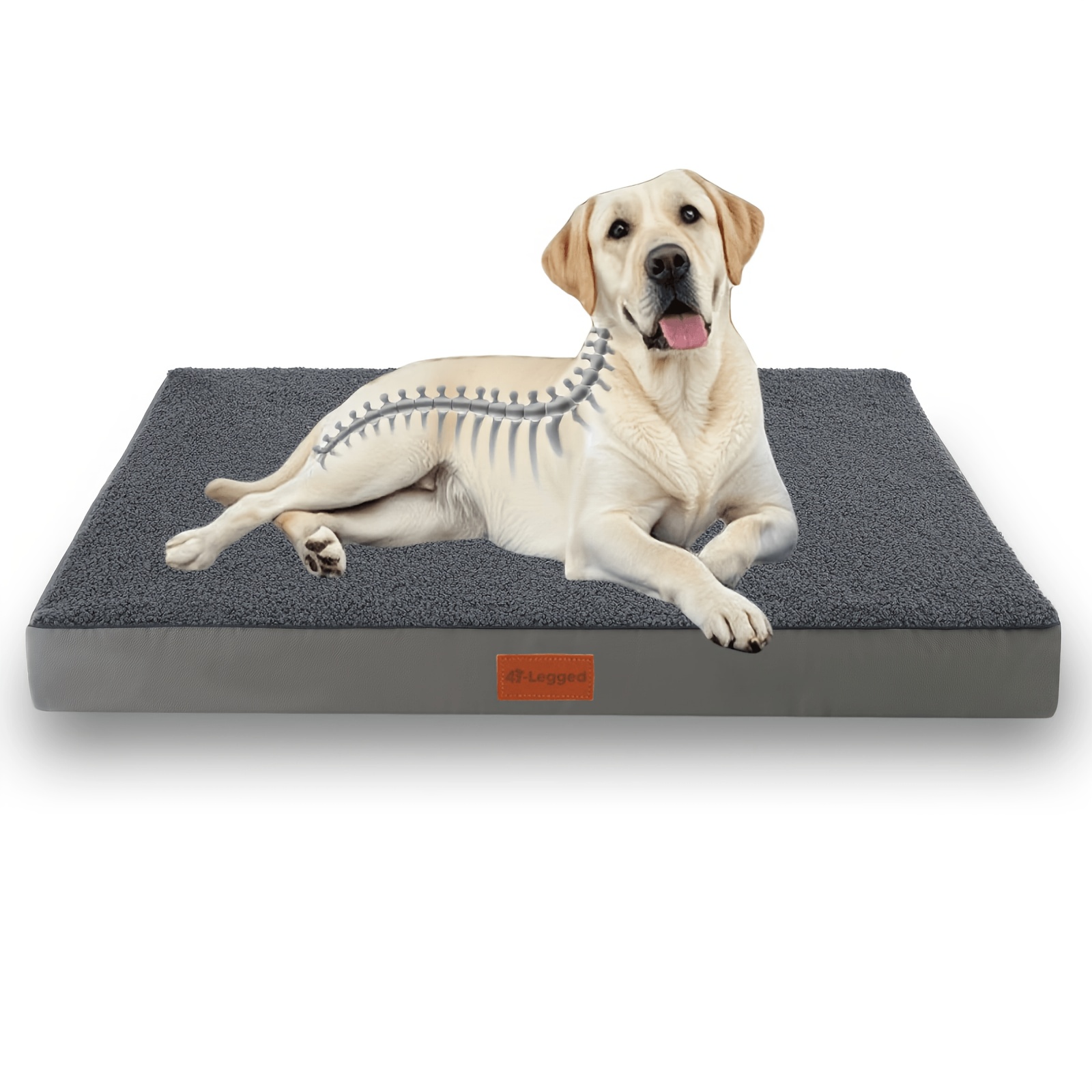 Image of Orthopedic Dog Bed With Memory Foam, Pet Bed With Removable Washable Cover, Plush Faux Fur Cover For Small Dogs, Medium Dogs, Large Dogs, And Cats
