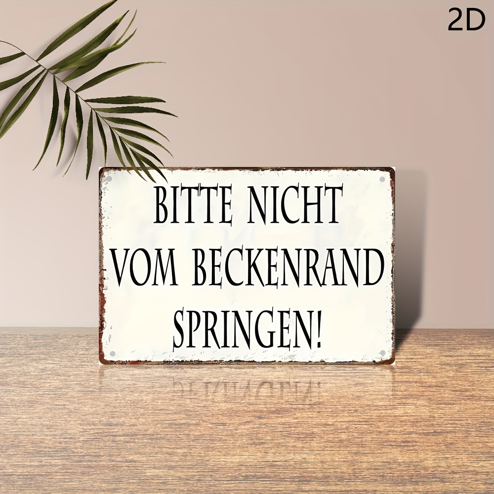 E-shop Klassisches Metallschild [2D Flach], 1 Stück: "Nicht vom Beckenkante Springen" - 20*30 cm, Wandkunst im Retro-Stil für Zuhause, Dekoratives