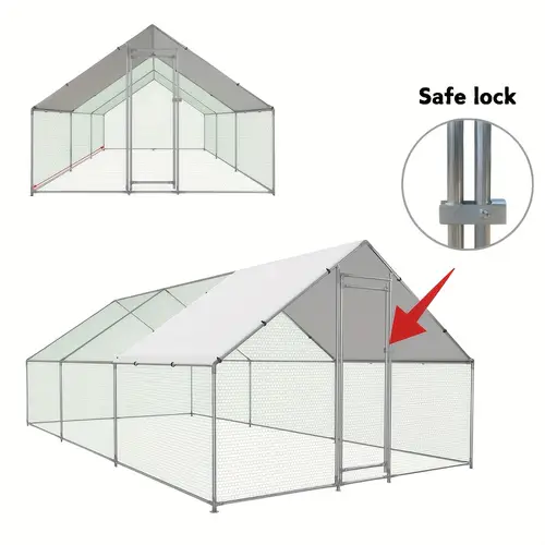 large metal chicken coop chicken and duck running cage pet breeding cage with cover suitable for raising small animals such as chickens ducks and geese
