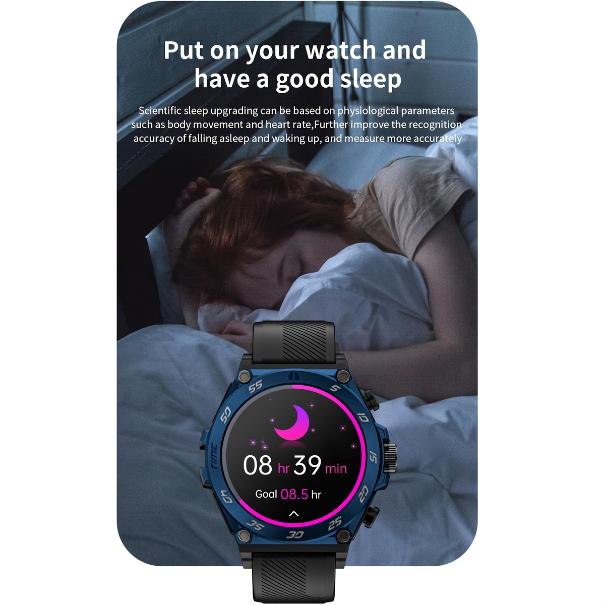 3.86cm 2-in-1 Smart Watch with Built-In Earbuds – Fitness Tracker, Long Battery Life, Wireless Calls, Wireless 5.0, Monitor, Step Counter, Weather Updates, Magnetic Charging, Compatible with Android & iPhone, Sports Smartwatch for Men and Women