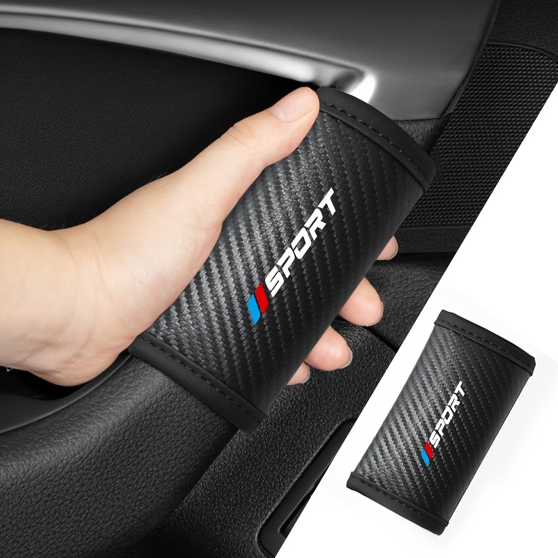 2pcs Car Door Handle Protective Covers, Interior Door Pull Protectors, Pu Leather Carbon Fiber Texture Grips, A Great Holiday Gift For