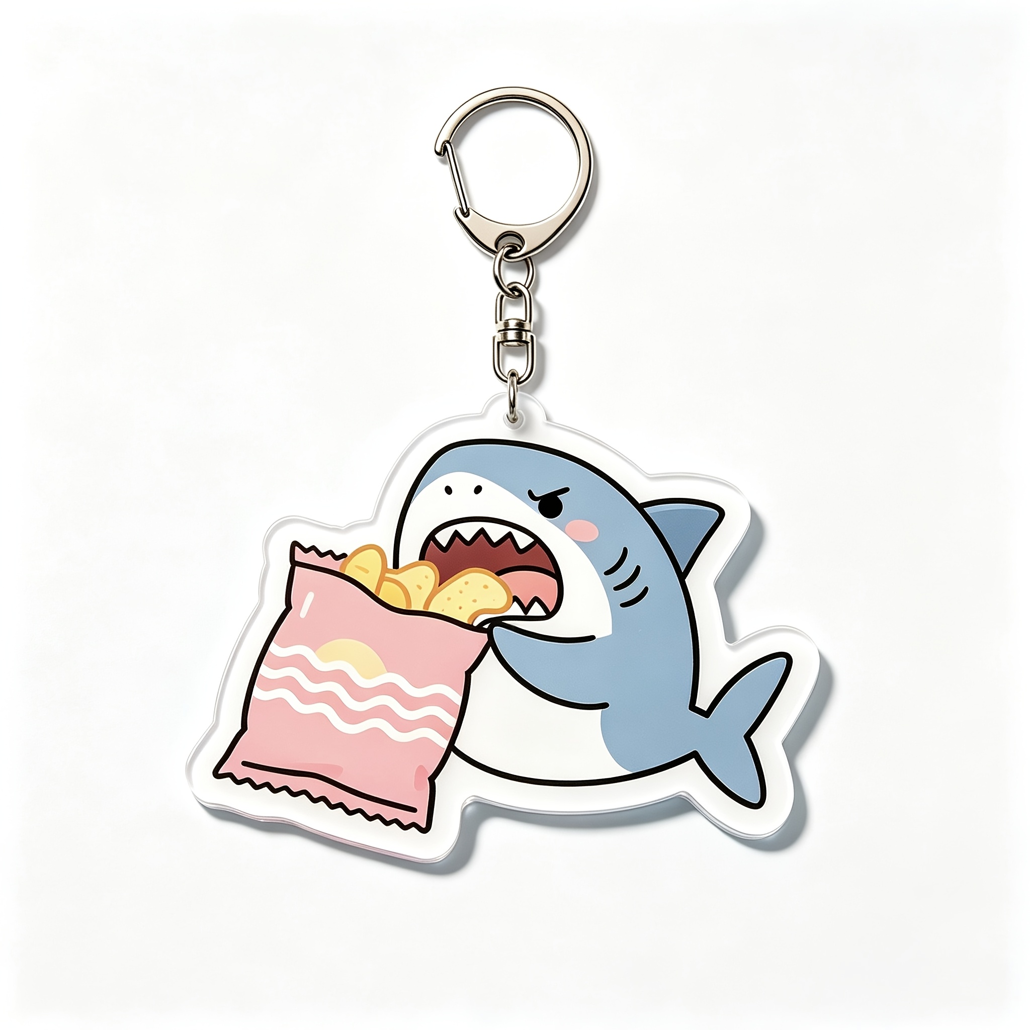 4pcs Funny Little Shark Pattern Acrylic Keychains