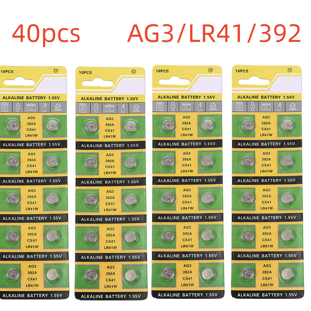 Lr41 Batteries TIANQIU 50-Pack AG3/LR41/392/SR41SW Batteries - Alkaline ...