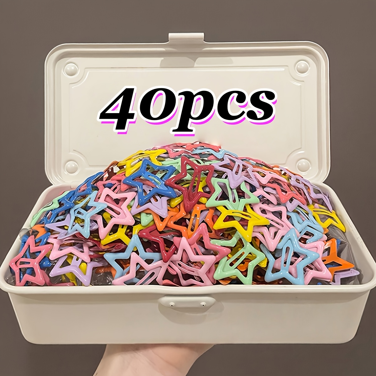 E-shop 40 Stück Dopamin-Stern-Haarspangen, bonbonfarbene Pony-Haarklammern, trendige niedliche Haarspangen, sortierte Mini-Haarspangen in mehreren