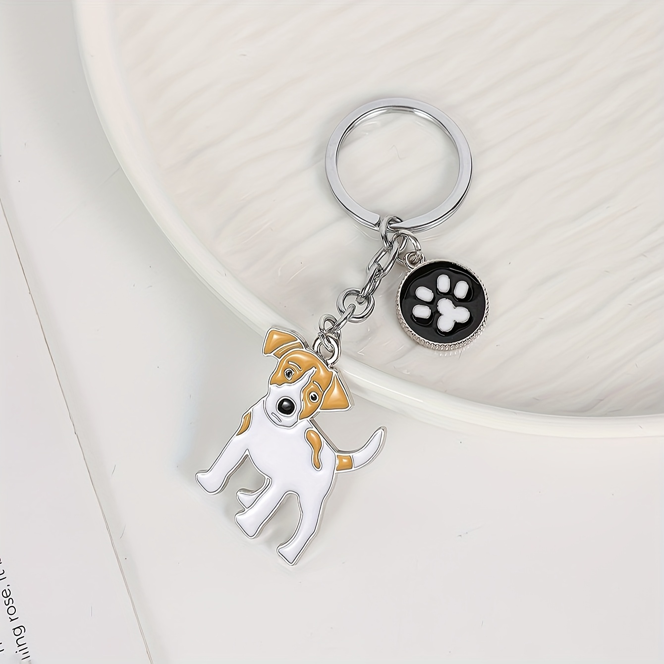 TEMU Un nouveau porte-clés de style de chien , fabriqué en métal et conçu pour des animaux. Livré dans une boîte avec un anneau rond, convient aux