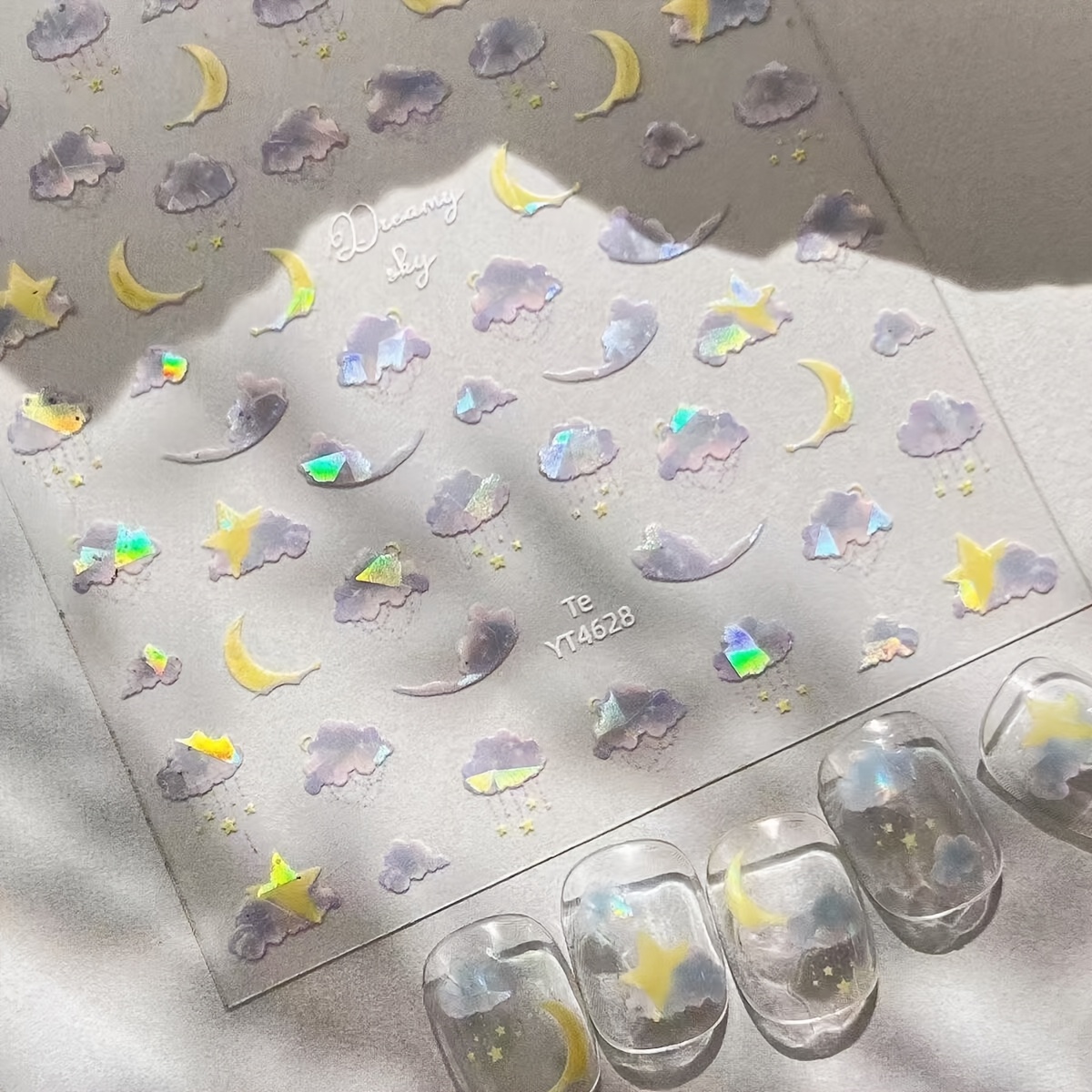 TEMU Cute Moon Pattern Suitable For Personal Use, Suitable For Swimming Pool, Nail Art - Durable, Fashionable, Versatile Nail Art Decoration