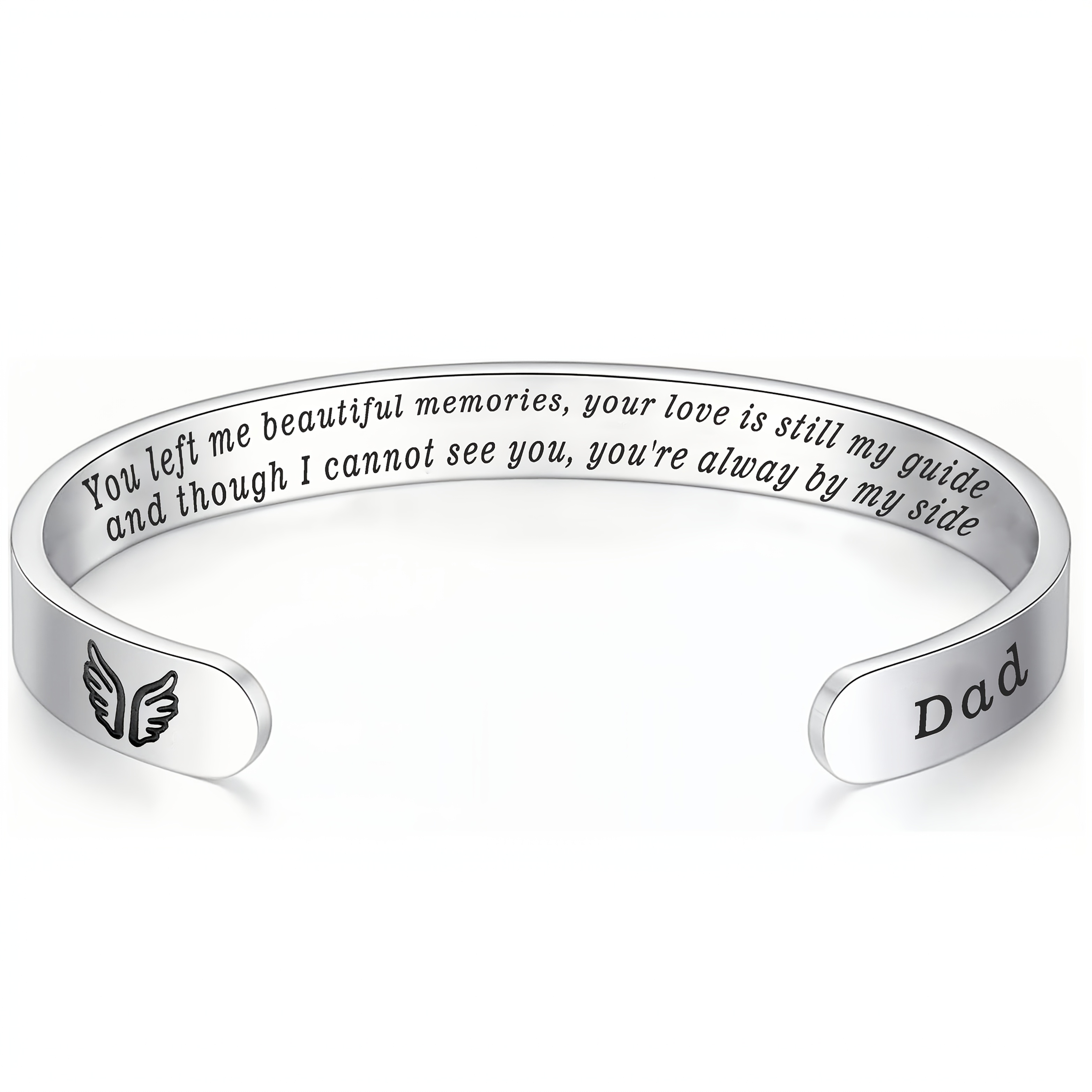 TEMU 1pc Memorial Bracelet Suitable For Loss Of Mom Dad Son Daughter Husband Wife - Engravable Sympathy Jewelry With , Bereavement Gift For , For