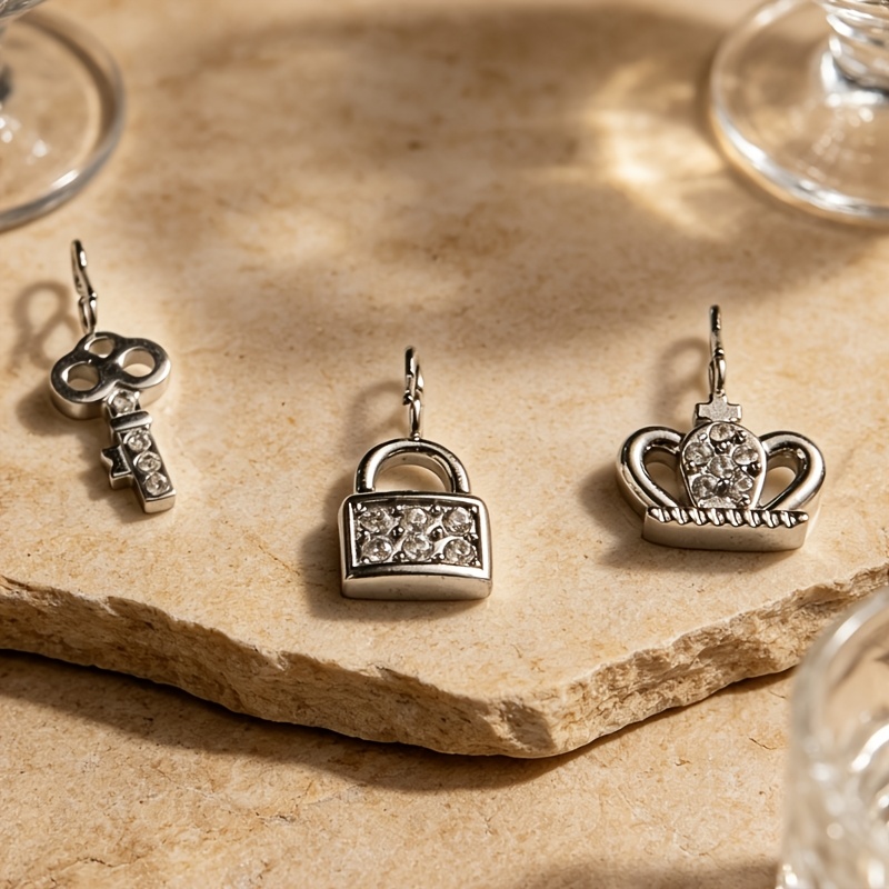 Minimalist Crown/Key/Lock Shaped Couple's Pendant Accessory
