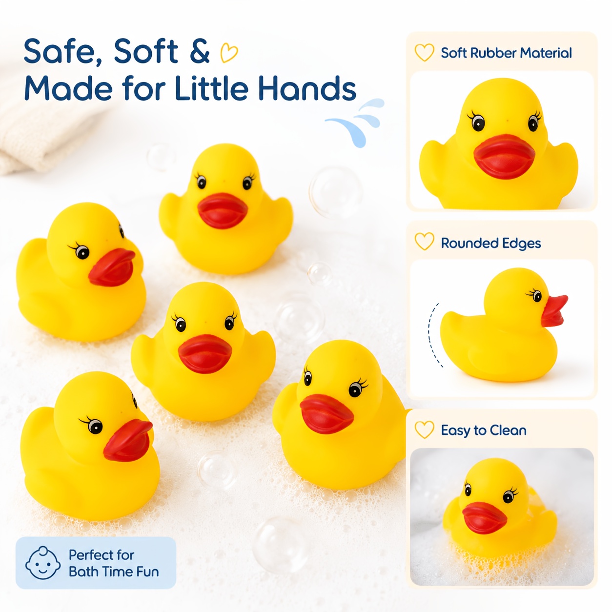 4/6pcs Small Yellow Duck Baby Bath Toys