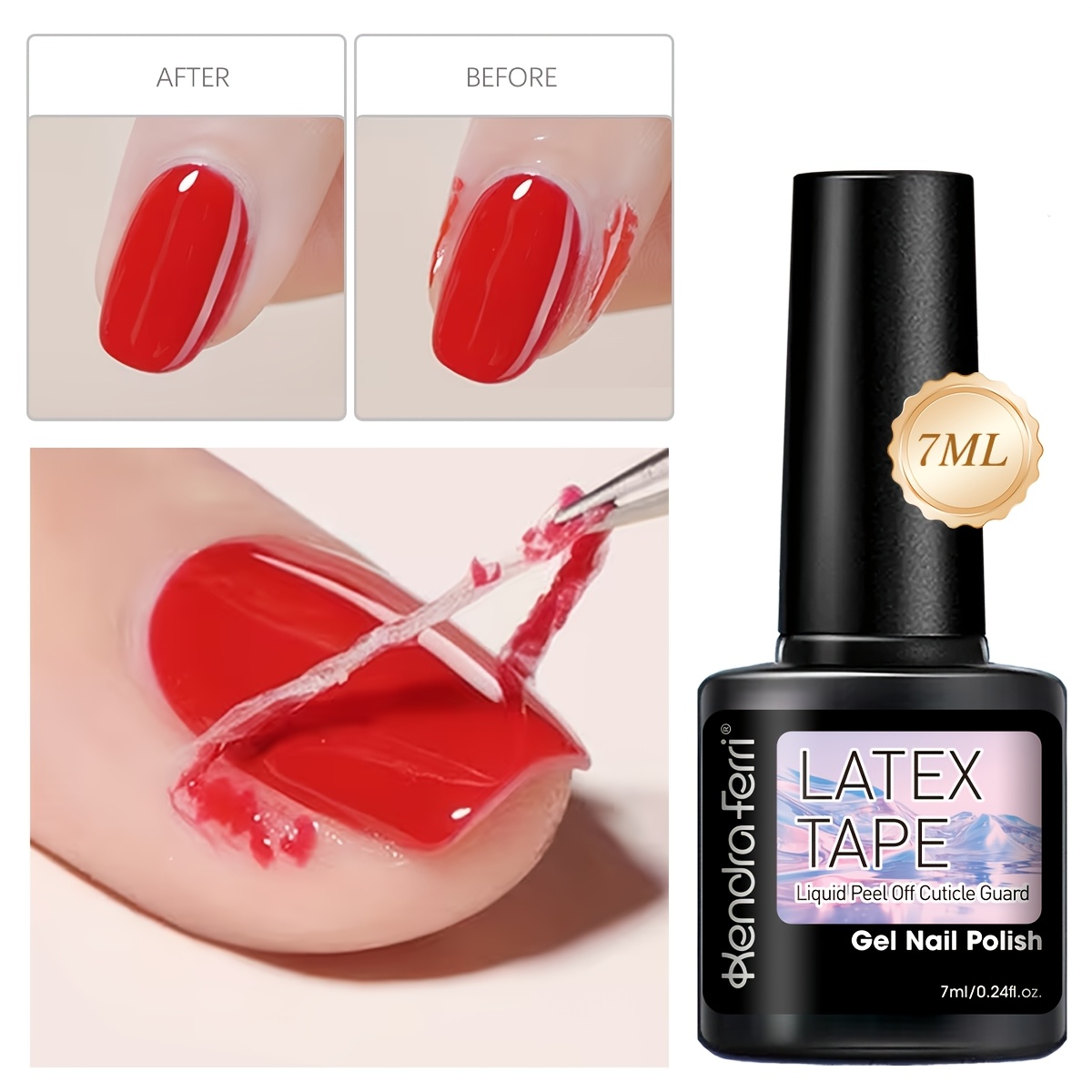 Image of Kendra 7ml Single Tube Nail Anti-spill Tape - Prevents Nail Polish Overflow, Professional And Home Use For /pedicures, Easy To, Essential For Pedicures, Smooth Application, Nails, Protects Nail Edges