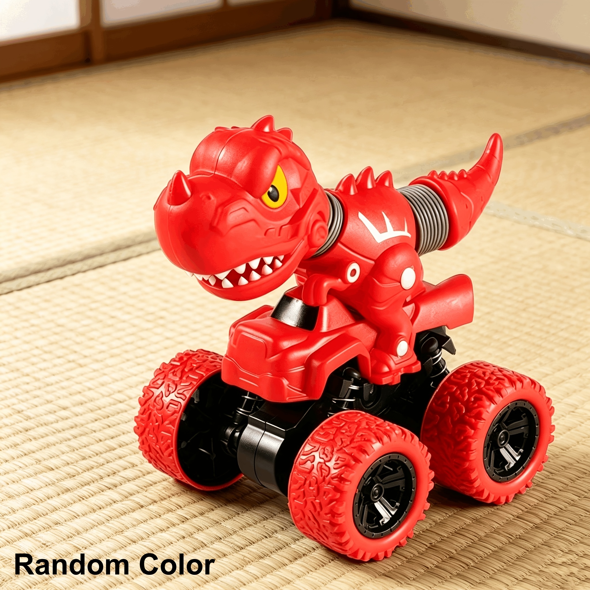 TEMU Pop Tubes Dinosaur Monster Trucks With Expandable Bellows Neck And Tail Friction Powered Gliding Vehicles For Kids Children Boys Girls, Random