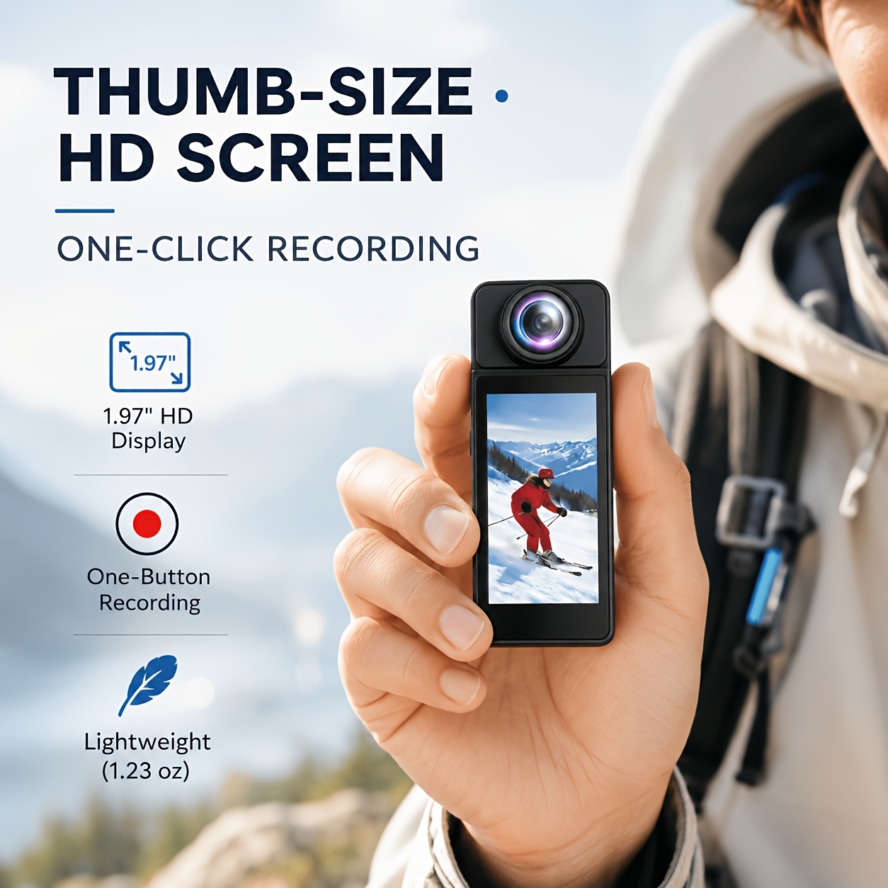 Image of 2k Magnetic Wearable Pov Vlogging Camera 180 Rotatable Lens Camera With Electronic Stabilization Wifi App Control Mini Body Camera For Travel Outdoor Is A Promotional Holiday Gift